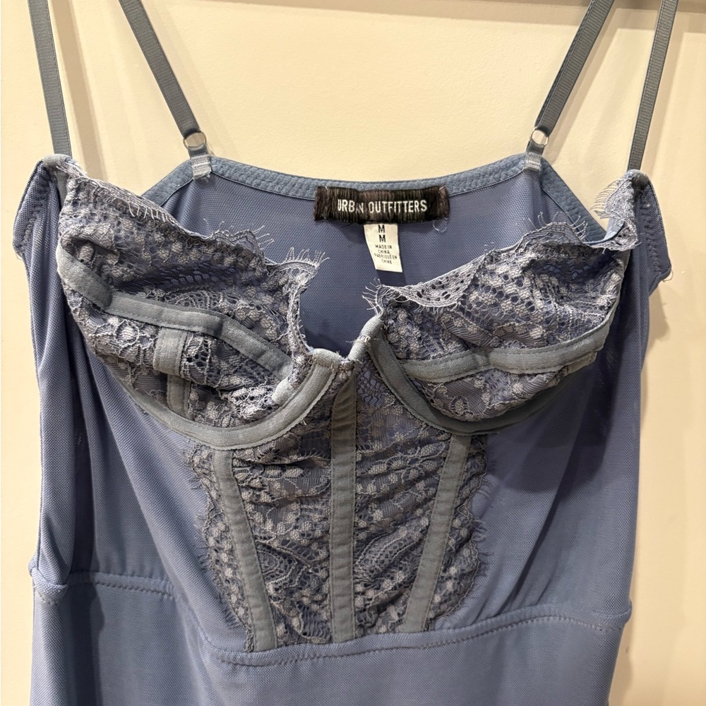 Urban Outfitters Blue Mesh + Lace Party Dress - Picture 5 of 8
